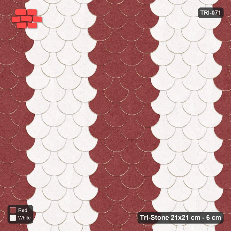 Interlock (Pasco) 21x21 cm · TRI-071 · Broad column stripes, turned 180 deg - Burgundy & Ivory · Top view Interlock (Pasco) 21x21 cm · TRI-071 · Broad column stripes, turned 180 deg - Burgundy & Ivory · Top view