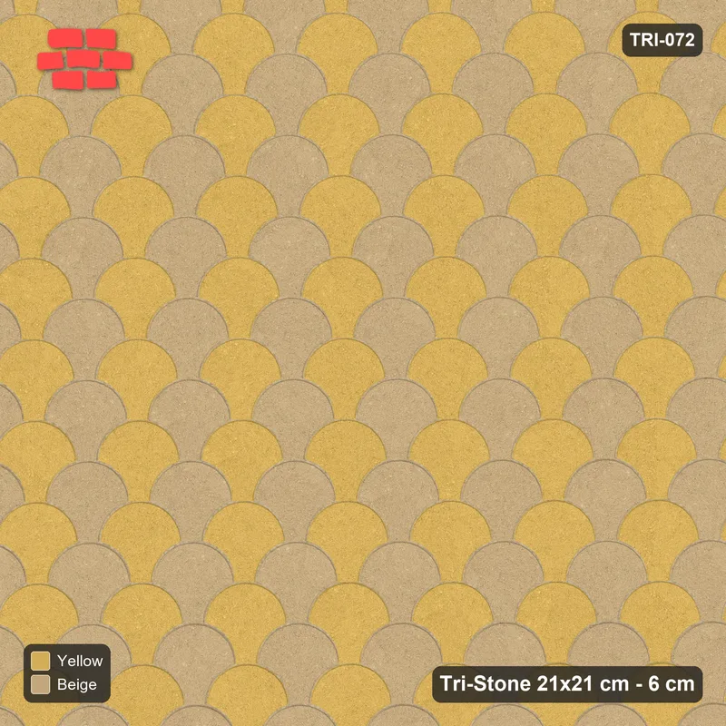 Interlock (Pasco) 21x21 cm · TRI-072 · Scale checker, single, kerb frame - Desert Sun · Top view Interlock (Pasco) 21x21 cm · TRI-072 · Scale checker, single, kerb frame - Desert Sun · Top view