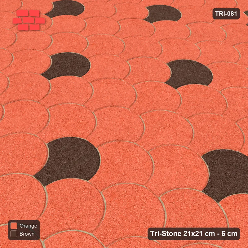 Interlock (Pasco) 21x21 cm · TRI-081 · Dotted scales, open - Burnt Clay · Side view Interlock (Pasco) 21x21 cm · TRI-081 · Dotted scales, open - Burnt Clay · Side view