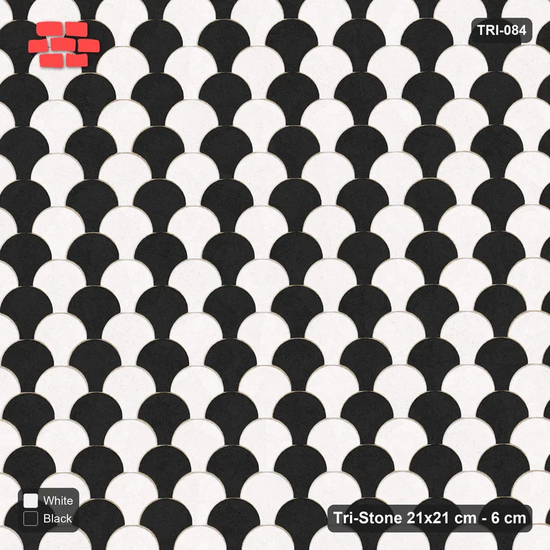 Interlock (Pasco) 21x21 cm · TRI-084 · Zigzag scale courses, long - Contrast · Top view Interlock (Pasco) 21x21 cm · TRI-084 · Zigzag scale courses, long - Contrast · Top view