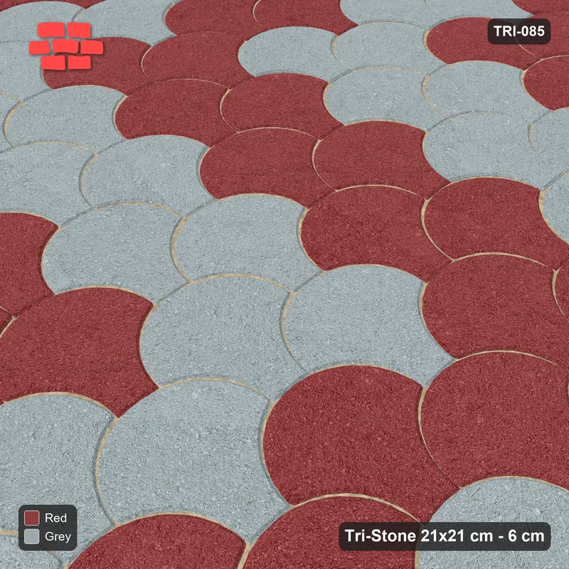 Interlock (Pasco) 21x21 cm · TRI-085 · Broad zigzag scale courses, turned 90 deg, kerb frame - Brick & Ash · Side view Interlock (Pasco) 21x21 cm · TRI-085 · Broad zigzag scale courses, turned 90 deg, kerb frame - Brick & Ash · Side view