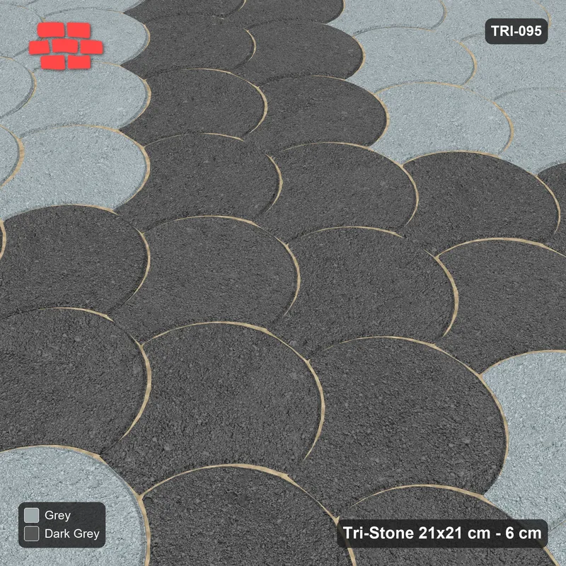 Interlock (Pasco) 21x21 cm · TRI-095 · Saltire cross, kerb frame - Charcoal Edge · Side view Interlock (Pasco) 21x21 cm · TRI-095 · Saltire cross, kerb frame - Charcoal Edge · Side view