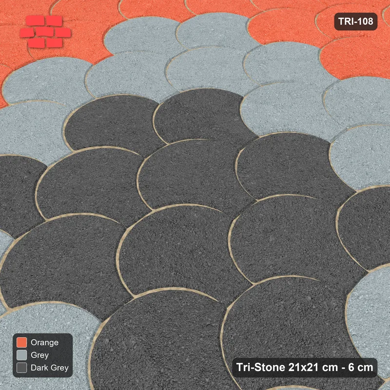Interlock (Pasco) 21x21 cm · TRI-108 · Nested square medallion, turned 90 deg, kerb frame - Sunset Slate · Side view Interlock (Pasco) 21x21 cm · TRI-108 · Nested square medallion, turned 90 deg, kerb frame - Sunset Slate · Side view