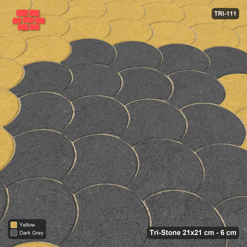 Interlock (Pasco) 21x21 cm · TRI-111 · Central diamond medallion - Mustard Slate · Side view Interlock (Pasco) 21x21 cm · TRI-111 · Central diamond medallion - Mustard Slate · Side view