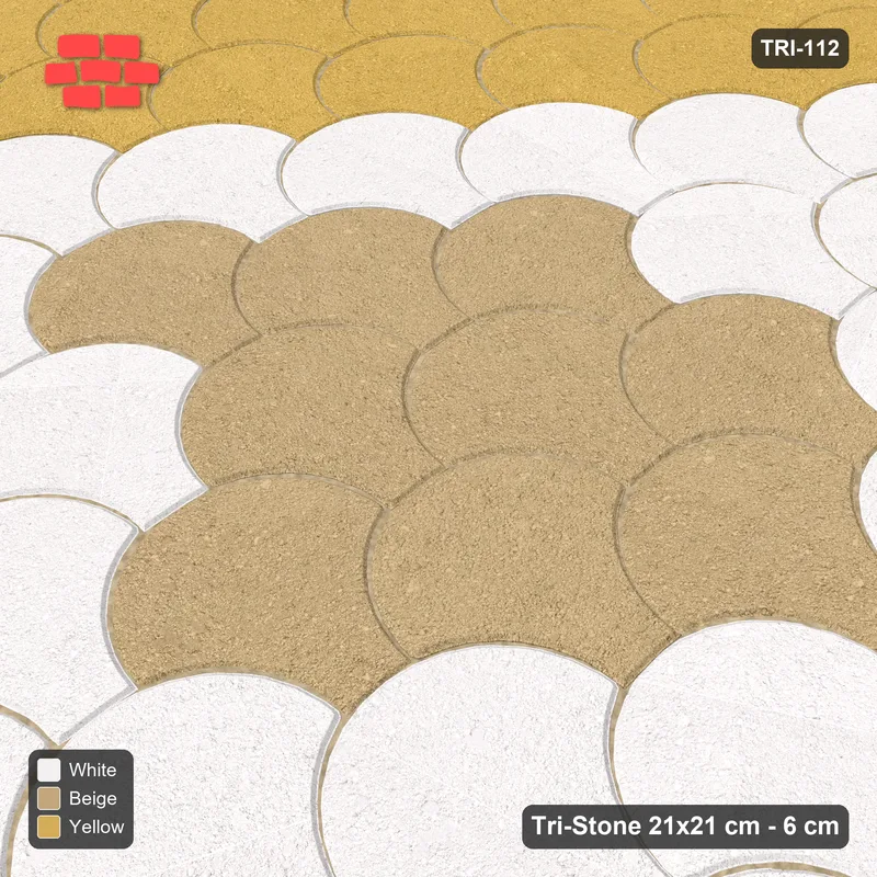 Interlock (Pasco) 21x21 cm · TRI-112 · Nested diamond medallion, turned 90 deg, kerb frame - Golden Sand · Side view Interlock (Pasco) 21x21 cm · TRI-112 · Nested diamond medallion, turned 90 deg, kerb frame - Golden Sand · Side view
