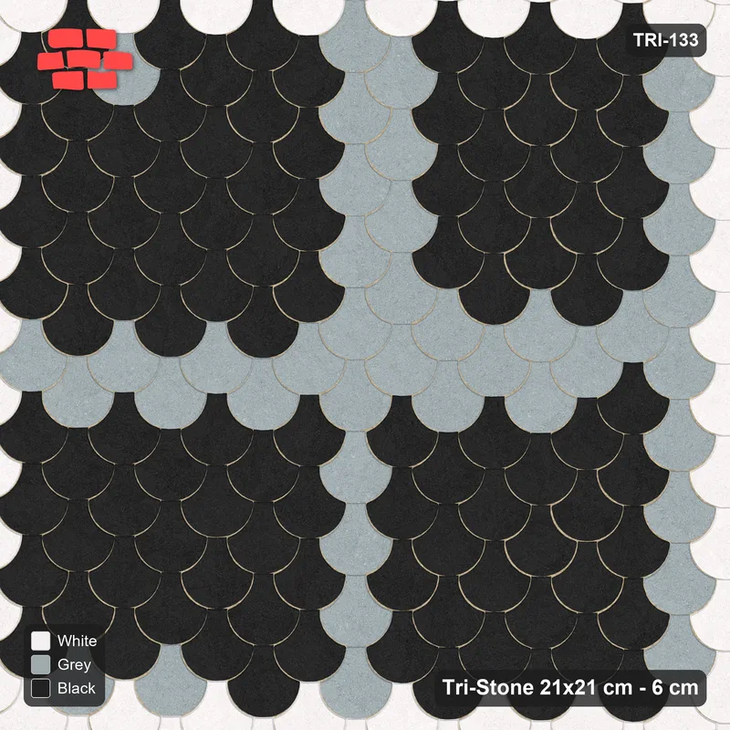 Interlock (Pasco) 21x21 cm · TRI-133 · Double border with cross, turned 180 deg, kerb frame - Tuxedo · Top view Interlock (Pasco) 21x21 cm · TRI-133 · Double border with cross, turned 180 deg, kerb frame - Tuxedo · Top view