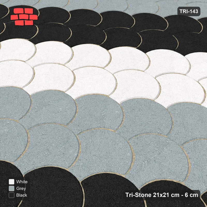 Interlock (Pasco) 21x21 cm · TRI-143 · Wide tumbling diagonals B, kerb frame - Tuxedo · Side view Interlock (Pasco) 21x21 cm · TRI-143 · Wide tumbling diagonals B, kerb frame - Tuxedo · Side view