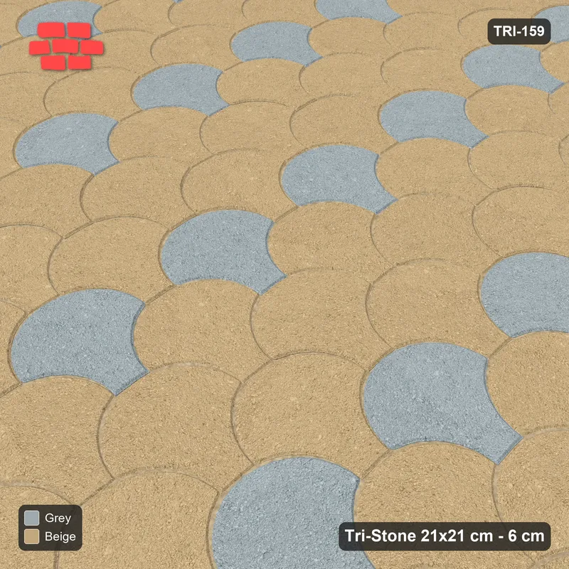 Interlock (Pasco) 21x21 cm · TRI-159 · Accent row every fourth, turned 90 deg - Warm Grey · Side view Interlock (Pasco) 21x21 cm · TRI-159 · Accent row every fourth, turned 90 deg - Warm Grey · Side view