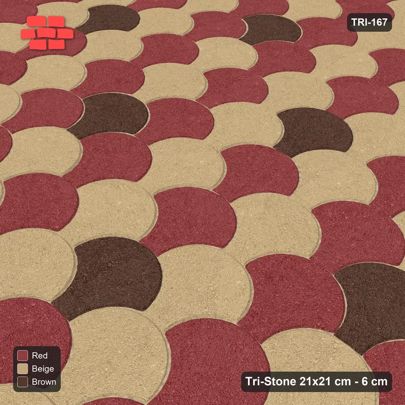 Interlock (Pasco) 21x21 cm · TRI-167 · Dotted rows, three-tone - Tuscany · Side view Interlock (Pasco) 21x21 cm · TRI-167 · Dotted rows, three-tone - Tuscany · Side view
