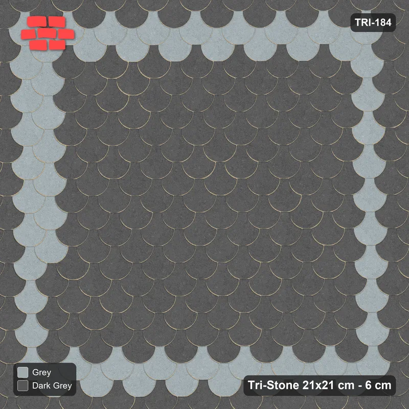 Interlock (Pasco) 21x21 cm · TRI-184 · Inset frame, turned 180 deg - Charcoal Edge · Top view Interlock (Pasco) 21x21 cm · TRI-184 · Inset frame, turned 180 deg - Charcoal Edge · Top view