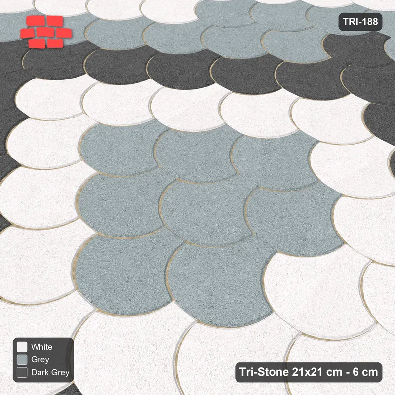 Interlock (Pasco) 21x21 cm · TRI-188 · Graded diamond rings, three-tone, turned 180 deg, kerb frame - Monochrome · Side view Interlock (Pasco) 21x21 cm · TRI-188 · Graded diamond rings, three-tone, turned 180 deg, kerb frame - Monochrome · Side view