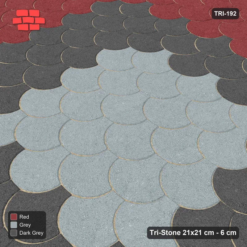 Interlock (Pasco) 21x21 cm · TRI-192 · Nested square medallion, turned 180 deg - Urban Brick · Side view Interlock (Pasco) 21x21 cm · TRI-192 · Nested square medallion, turned 180 deg - Urban Brick · Side view