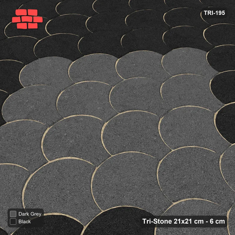 Interlock (Pasco) 21x21 cm · TRI-195 · Central diamond medallion, turned 90 deg, kerb frame - Night Sky · Side view Interlock (Pasco) 21x21 cm · TRI-195 · Central diamond medallion, turned 90 deg, kerb frame - Night Sky · Side view