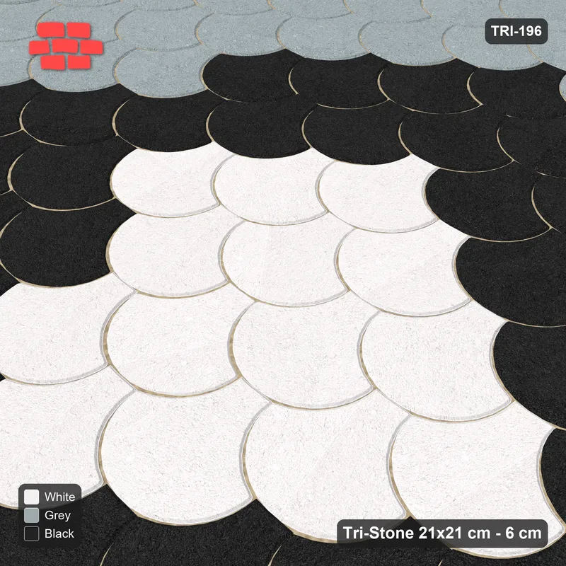 Interlock (Pasco) 21x21 cm · TRI-196 · Nested diamond medallion, turned 180 deg, kerb frame - Tuxedo · Side view Interlock (Pasco) 21x21 cm · TRI-196 · Nested diamond medallion, turned 180 deg, kerb frame - Tuxedo · Side view