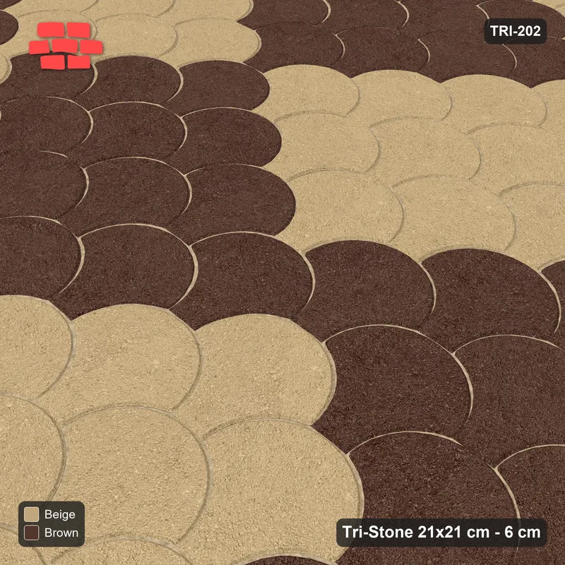 Interlock (Pasco) 21x21 cm · TRI-202 · Broad harlequin diamonds - Sandstone · Side view Interlock (Pasco) 21x21 cm · TRI-202 · Broad harlequin diamonds - Sandstone · Side view