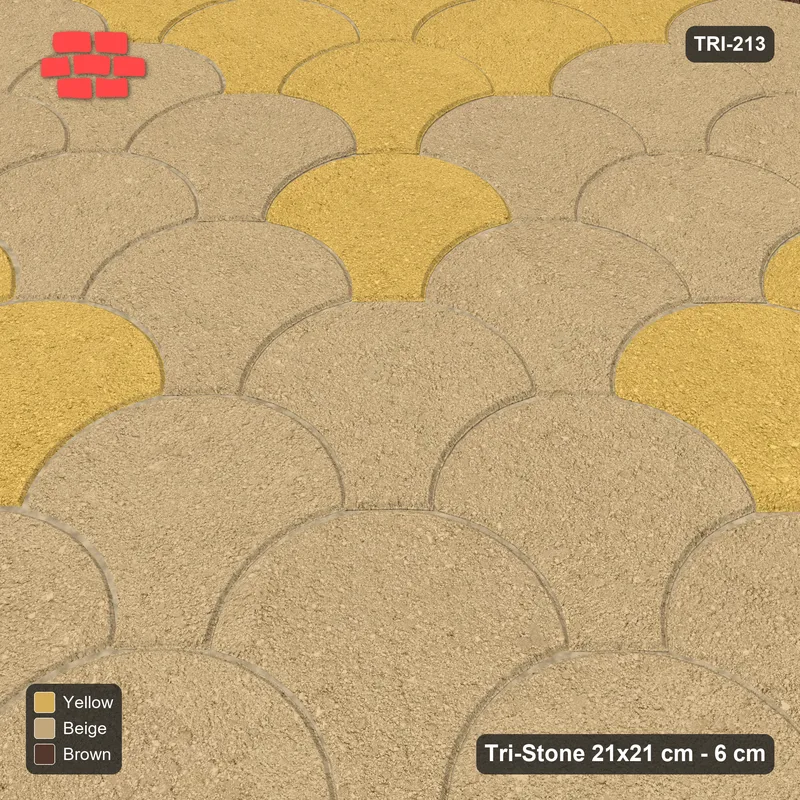 Interlock (Pasco) 21x21 cm · TRI-213 · Border with central cross, turned 45 deg, kerb frame - Harvest Gold · Side view Interlock (Pasco) 21x21 cm · TRI-213 · Border with central cross, turned 45 deg, kerb frame - Harvest Gold · Side view