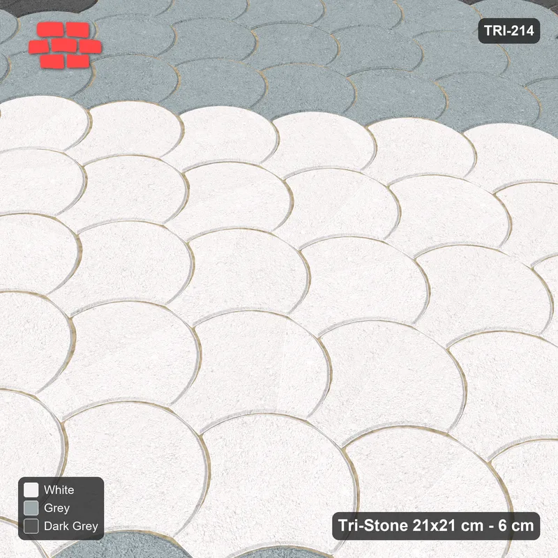 Interlock (Pasco) 21x21 cm · TRI-214 · Border with diamond medallion - Monochrome · Side view Interlock (Pasco) 21x21 cm · TRI-214 · Border with diamond medallion - Monochrome · Side view