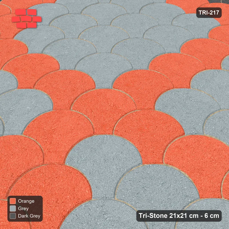 Interlock (Pasco) 21x21 cm · TRI-217 · Double border with cross, turned 45 deg - Sunset Slate · Side view Interlock (Pasco) 21x21 cm · TRI-217 · Double border with cross, turned 45 deg - Sunset Slate · Side view