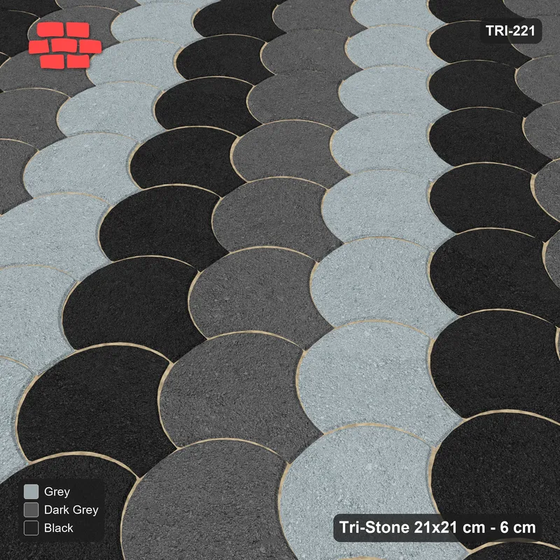 Interlock (Pasco) 21x21 cm · TRI-221 · Tumbling diagonals B, three-tone, turned 90 deg, kerb frame - Graphite Scale · Side view Interlock (Pasco) 21x21 cm · TRI-221 · Tumbling diagonals B, three-tone, turned 90 deg, kerb frame - Graphite Scale · Side view