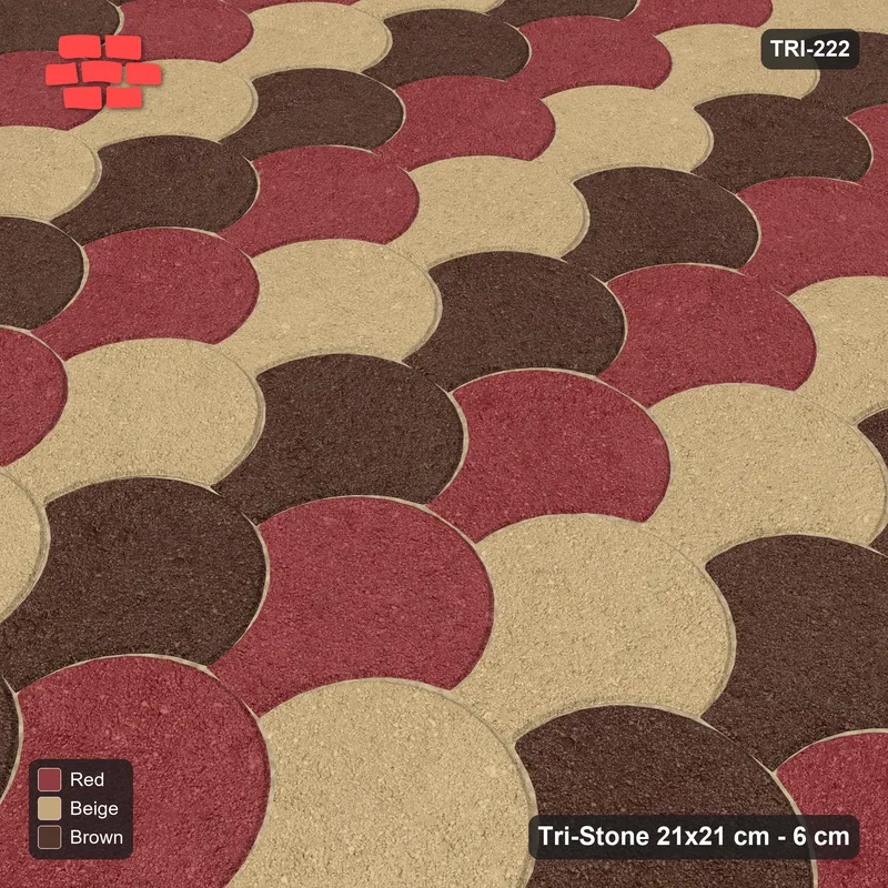 Interlock (Pasco) 21x21 cm · TRI-222 · Tumbling columns, three-tone - Tuscany · Side view Interlock (Pasco) 21x21 cm · TRI-222 · Tumbling columns, three-tone - Tuscany · Side view