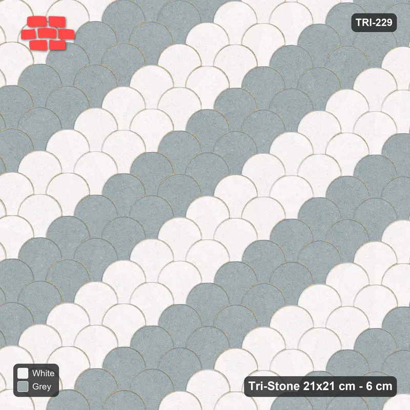 Interlock (Pasco) 21x21 cm · TRI-229 · Broad diagonal stripes B, kerb frame - Salt & Pepper · Top view Interlock (Pasco) 21x21 cm · TRI-229 · Broad diagonal stripes B, kerb frame - Salt & Pepper · Top view