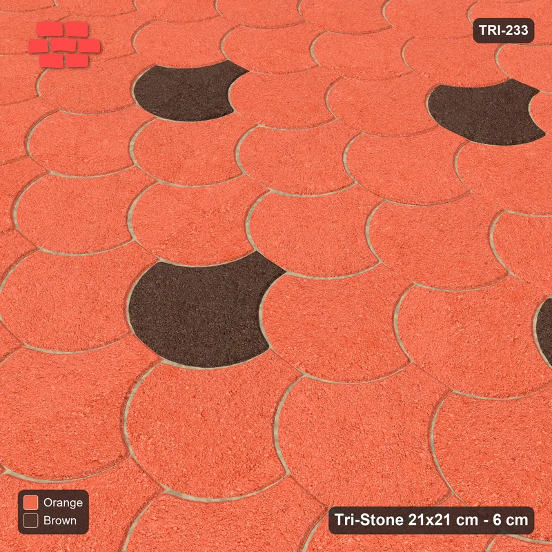 Interlock (Pasco) 21x21 cm · TRI-233 · Dotted scales, open, turned 180 deg, kerb frame - Burnt Clay · Side view Interlock (Pasco) 21x21 cm · TRI-233 · Dotted scales, open, turned 180 deg, kerb frame - Burnt Clay · Side view