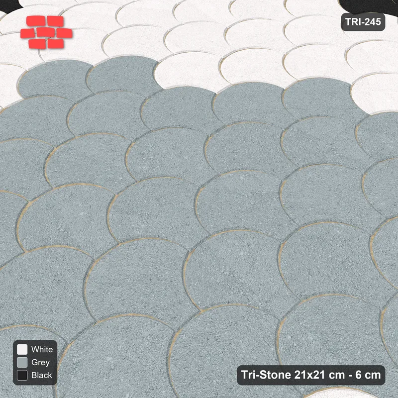 Interlock (Pasco) 21x21 cm · TRI-245 · Border with diamond medallion, turned 90 deg, kerb frame - Tuxedo · Side view Interlock (Pasco) 21x21 cm · TRI-245 · Border with diamond medallion, turned 90 deg, kerb frame - Tuxedo · Side view