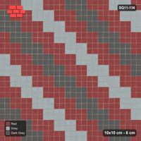 Interlock (Pasco) 10x10 cm · SQ11-136 · Diagonal Tri-Colour Stripes