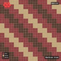 Interlock (Pasco) 10x10 cm · SQ11-137 · Diagonal Tri-Colour Stripes