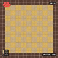 Interlock (Pasco) 10x10 cm · SQ11-48 · Brown-Framed Gold Checkerboard