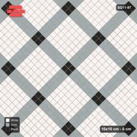 Interlock (Pasco) 10x10 cm · SQ11-97 · Diagonal Grid with Corner Accents