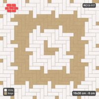 Interlock (Pasco) 10x30 cm · RC13-117 · Herringbone 90 40 cm concentric rings