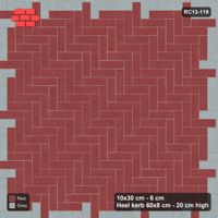 Interlock (Pasco) 10x30 cm · RC13-119 · Herringbone 90 20 cm accent border with Heel kerb 80x200x600 frame