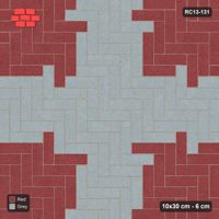 Interlock (Pasco) 10x30 cm · RC13-131 · Herringbone 90 60 cm cross with Kerb 40B frame