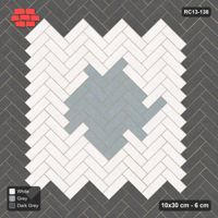 Interlock (Pasco) 10x30 cm · RC13-138 · Herringbone 45 accent edge and diamond r60