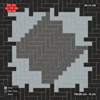 Interlock (Pasco) 10x30 cm · RC13-139 · Herringbone 90 accent edge and diamond r90