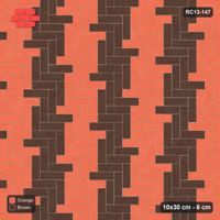 Interlock (Pasco) 10x30 cm · RC13-147 · Herringbone 90 40 cm colour columns