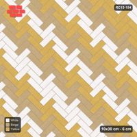 Interlock (Pasco) 10x30 cm · RC13-154 · Herringbone 45 30 cm diagonal stair stripes with Kerb 30H frame