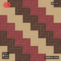 Interlock (Pasco) 10x30 cm · RC13-157 · Herringbone 90 60 cm diagonal stair stripes with Kerb 38H frame