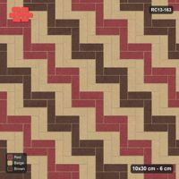 Interlock (Pasco) 10x30 cm · RC13-163 · Herringbone 90 30 cm graded diagonal tones with Kerb 42F frame