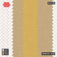 Interlock (Pasco) 10x30 cm · RC13-166 · Herringbone 45 60 cm graded column tones with Kerb 25F frame