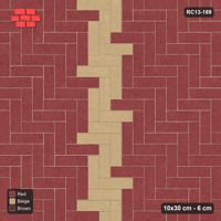 Interlock (Pasco) 10x30 cm · RC13-169 · Herringbone 90 30 cm central zig-zag band with Kerb 30B 20 frame