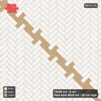 Interlock (Pasco) 10x30 cm · RC13-172 · Herringbone 45 30 cm diagonal feature band with Heel kerb 80x200x600 frame