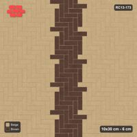 Interlock (Pasco) 10x30 cm · RC13-173 · Herringbone 90 60 cm central zig-zag band