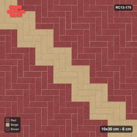 Interlock (Pasco) 10x30 cm · RC13-175 · Herringbone 90 60 cm diagonal feature band with Kerb 38F frame
