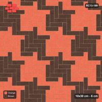 Interlock (Pasco) 10x30 cm · RC13-199 · Herringbone 90 60 cm colour checker with Kerb 25B frame