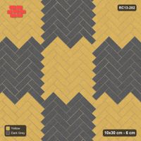 Interlock (Pasco) 10x30 cm · RC13-202 · Herringbone 45 90 cm colour checker with Kerb 30H frame