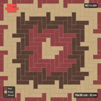 Interlock (Pasco) 10x30 cm · RC13-205 · Herringbone 90 30 cm concentric rings with Kerb 38H frame