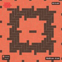 Interlock (Pasco) 10x30 cm · RC13-207 · Herringbone 90 40 cm concentric rings