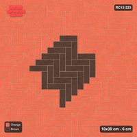Interlock (Pasco) 10x30 cm · RC13-223 · Herringbone 90 diamond medallion r60 with Kerb 38F frame